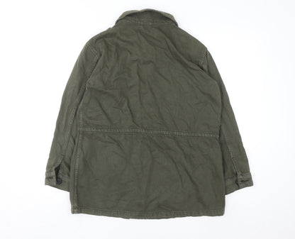 Karen Millen Women's Green Military Twill Jacket UK 10 Button Front