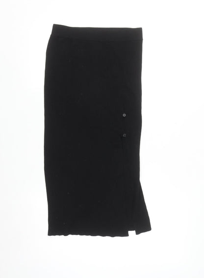 Stradivarius Women’s Black Knit Midi Pencil Skirt Size S