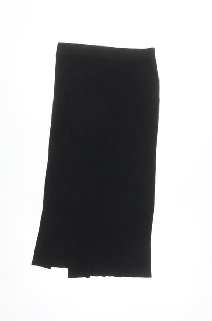 Stradivarius Women’s Black Knit Midi Pencil Skirt Size S