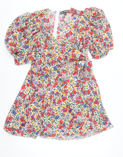 Girl In Mind Women’s Multicoloured Floral Wrap Dress Size 14