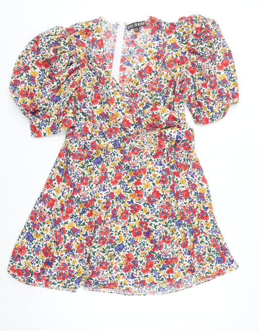 Girl In Mind Women’s Multicoloured Floral Wrap Dress Size 14
