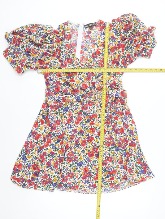 Girl In Mind Women’s Multicoloured Floral Wrap Dress Size 14