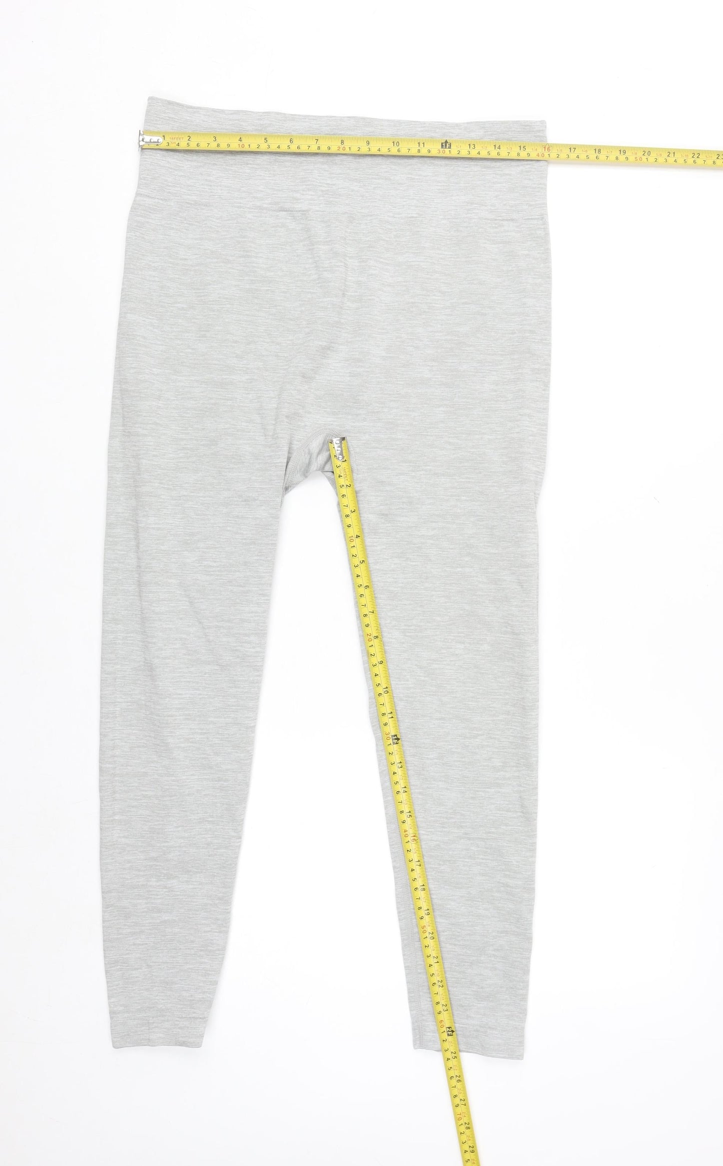 Workout Women's Grey High Rise Stretch Ankle Leggings XL
