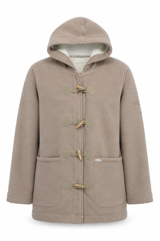 Regatta Women's Beige Fleece Toggle Hooded Mid-Length Coat UK 10
