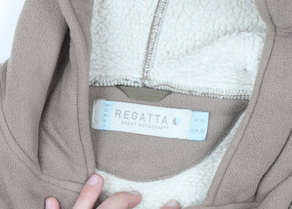 Regatta Women's Beige Fleece Toggle Hooded Mid-Length Coat UK 10