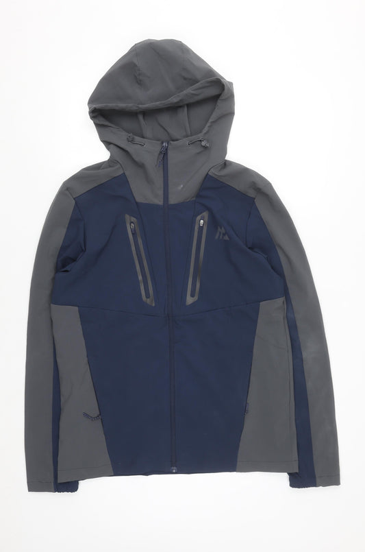 Montirex Men's Blue Softshell Torrent Jacket Size S Water Resistant Hooded