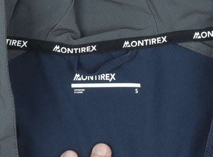Montirex Men's Blue Softshell Torrent Jacket Size S Water Resistant Hooded