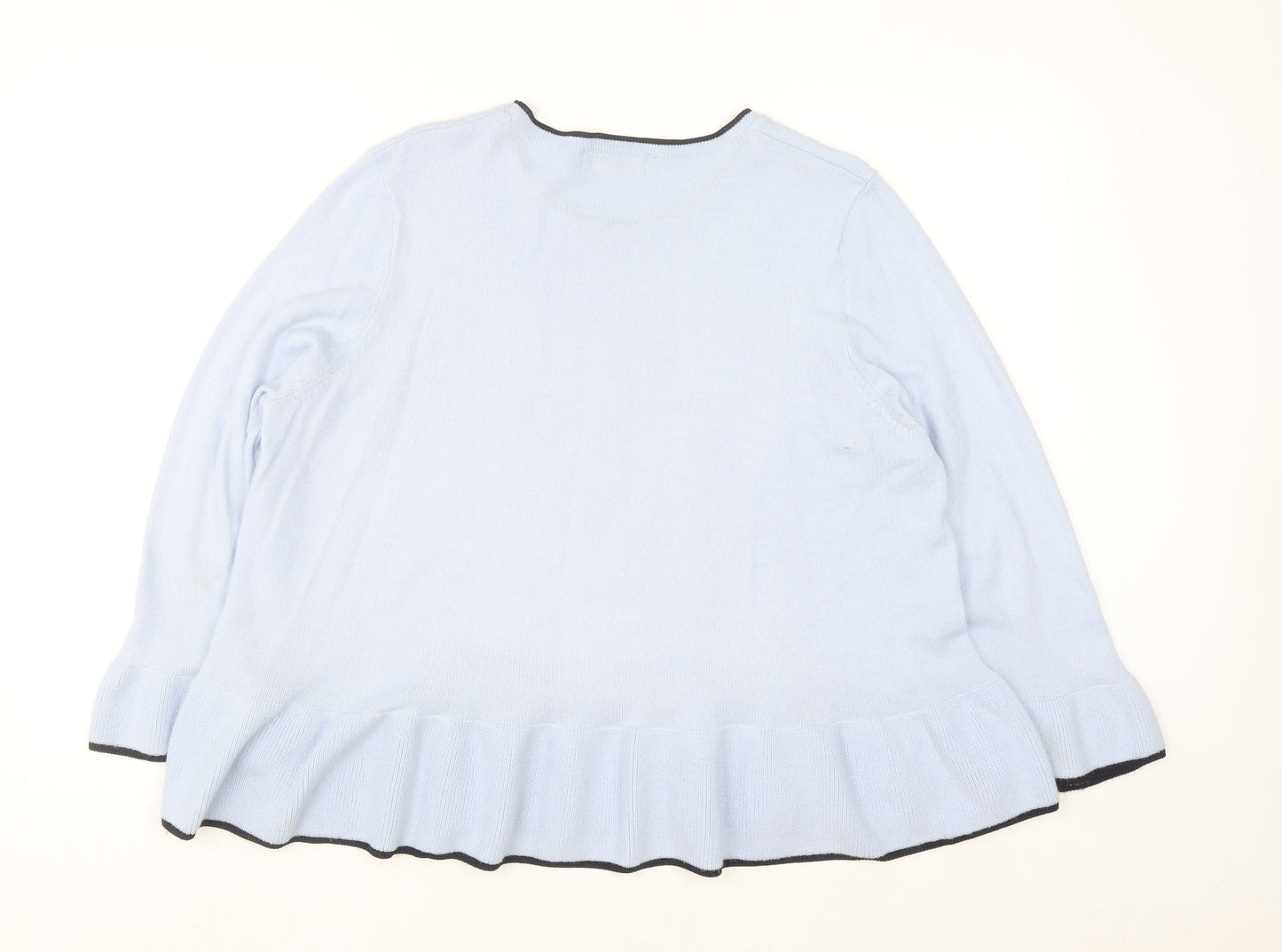 Marks and Spencer Per Una Women Blue Size 18 Ruffle Hem Jumper