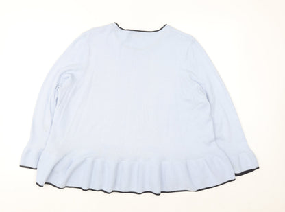 Marks and Spencer Per Una Women Blue Size 18 Ruffle Hem Jumper