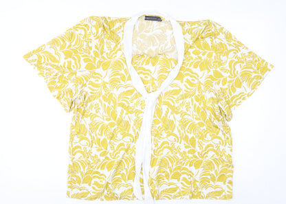Marks and Spencer Women Yellow Floral Tunic Blouse Size 20