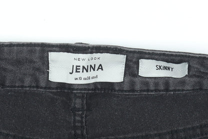 New Look Women Black Skinny Jenna Mid Rise Stretch Jeans Size 10