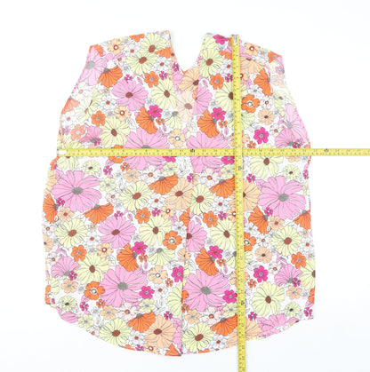 Marks and Spencer Women's Multicoloured Floral Sleeveless Tunic Blouse Size 18