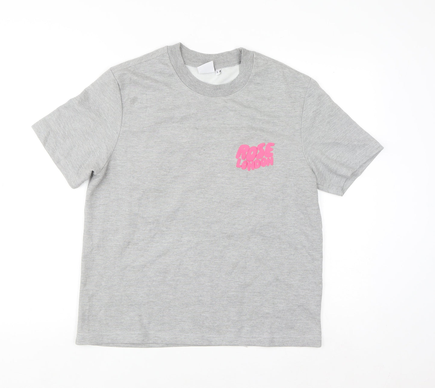 Rose London Women’s Grey Crew Neck Short Sleeve T-Shirt Size L