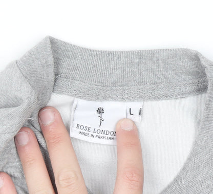 Rose London Women’s Grey Crew Neck Short Sleeve T-Shirt Size L