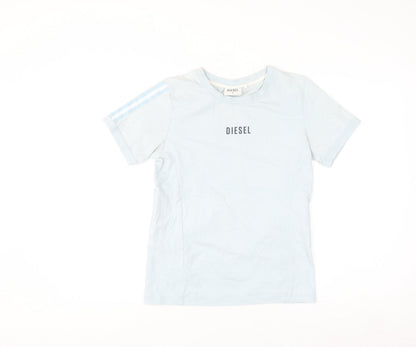 Diesel Women's Blue Slim Fit Cotton Stretch T-Shirt Size S