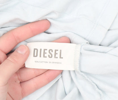 Diesel Women's Blue Slim Fit Cotton Stretch T-Shirt Size S