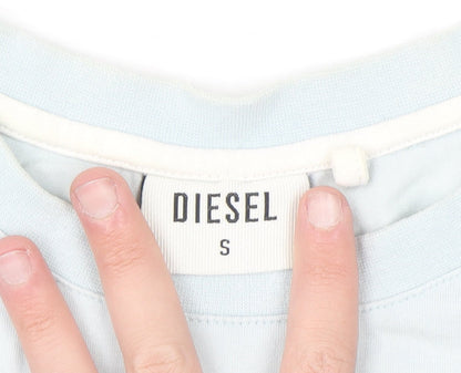 Diesel Women's Blue Slim Fit Cotton Stretch T-Shirt Size S