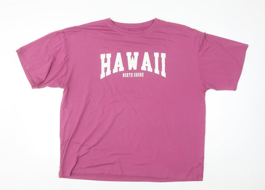 SHEIN Women’s Pink Hawaii North Shore Relaxed Fit T-Shirt Size 14