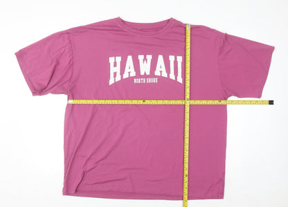 SHEIN Women’s Pink Hawaii North Shore Relaxed Fit T-Shirt Size 14