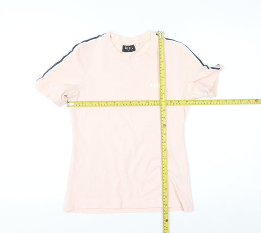 Diesel Womens Pink Slim Fit Short Sleeve T-Shirt Size S