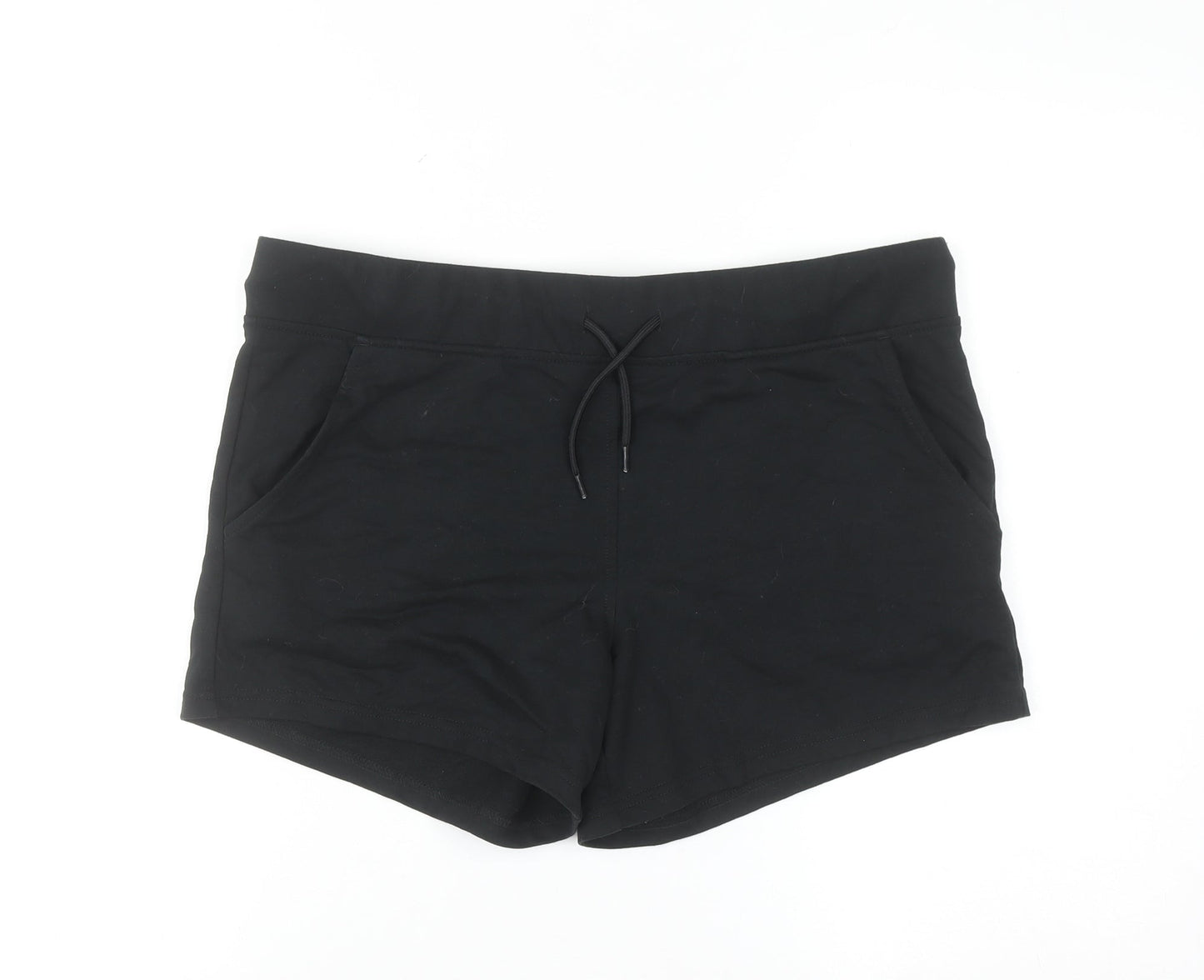 Avenue Womens Black Cotton Blend Casual Shorts Size 12-14