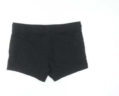 Avenue Womens Black Cotton Blend Casual Shorts Size 12-14