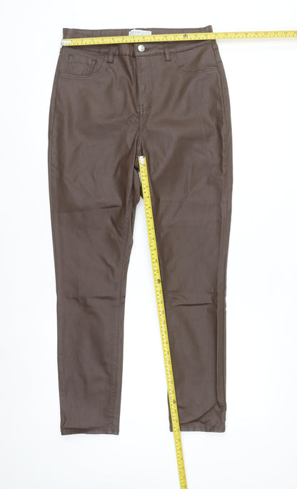 Primark Women’s Brown Skinny Jeans Size 12 Mid Rise Stretch Denim
