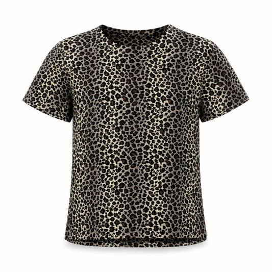 Front view of Roman Originals Women’s Leopard Print Short Sleeve T-Shirt M/L