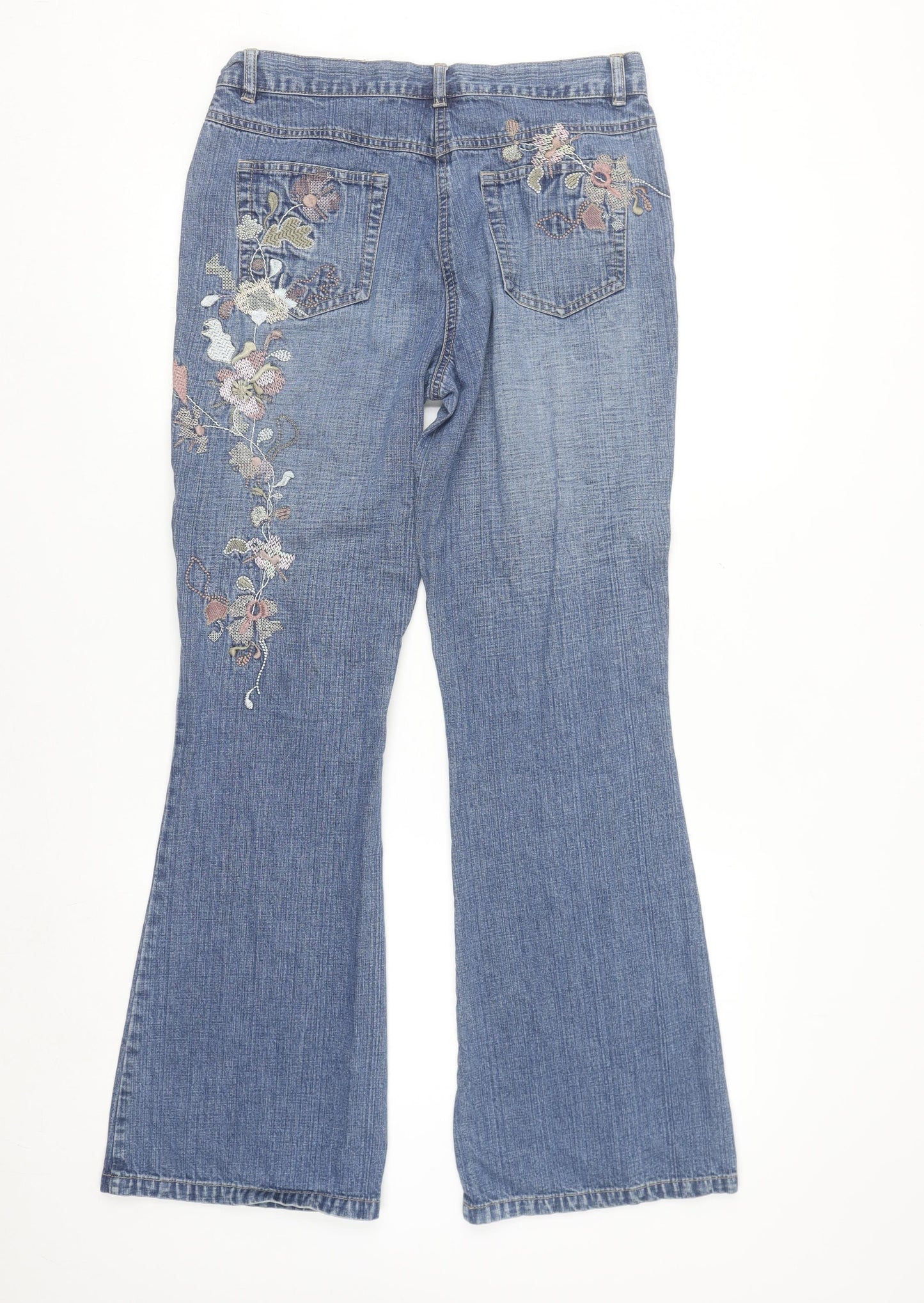 Principles Women's Blue Embroidered Bootcut Jeans Size 12