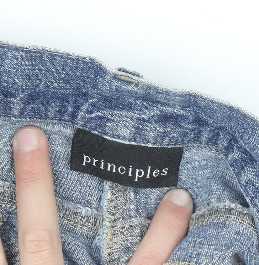 Principles Women's Blue Embroidered Bootcut Jeans Size 12