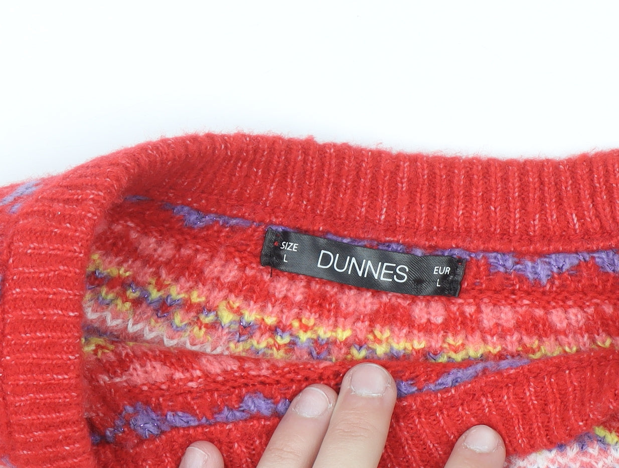 Dunnes Stores Women’s Red Fair Isle Christmas Pullover Jumper L