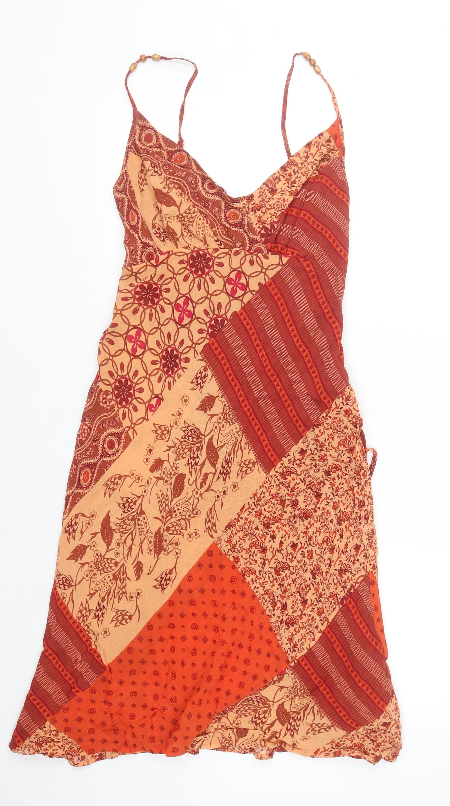 Marks and Spencer Women’s Multicoloured Viscose Slip Dress Size 12 Bohemian Style