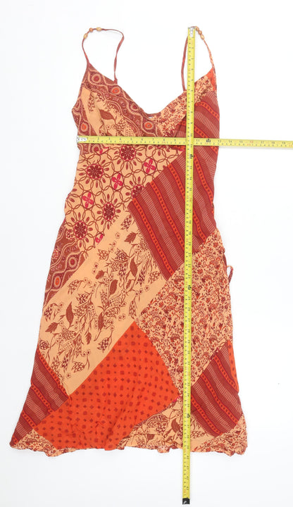 Marks and Spencer Women’s Multicoloured Viscose Slip Dress Size 12 Bohemian Style