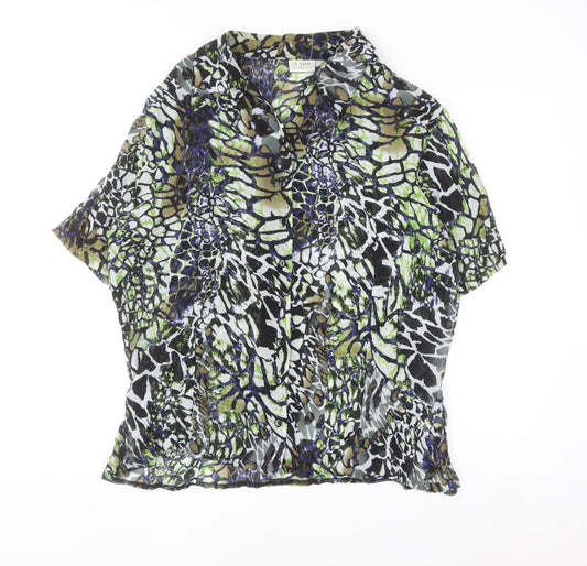 Classic by Michèle Boyard Women's Multicoloured Animal Print Chiffon Blouse Size 20