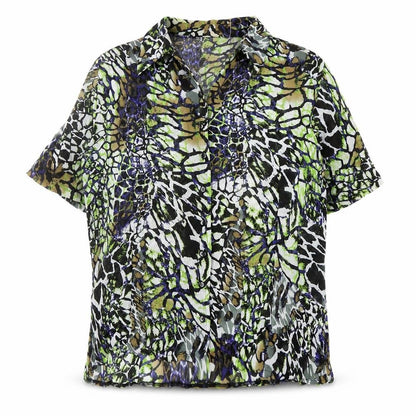 Classics by Michèle Boyard Women's Multicoloured Animal Print Chiffon Blouse Size 20
