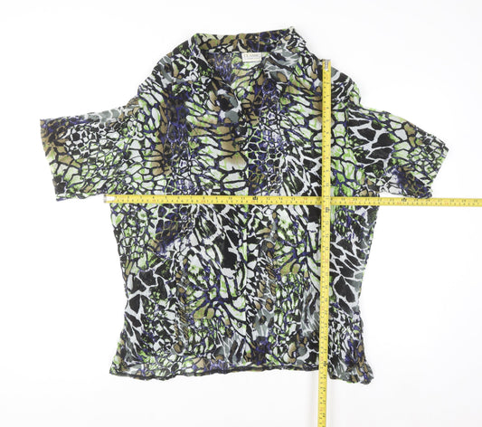 Classic by Michèle Boyard Women's Multicoloured Animal Print Chiffon Blouse Size 20