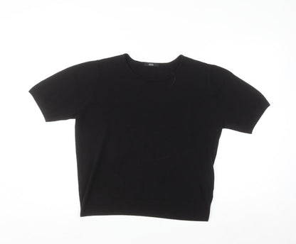 Marks and Spencer Women Black Size 16 Short Sleeve Acrylic Jumper