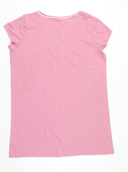 Dunnes Stores Women's Pink Heart Print Cotton Blend Short Sleeve Nightshirt Size 16