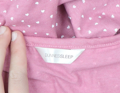 Dunnes Stores Women's Pink Heart Print Cotton Blend Short Sleeve Nightshirt Size 16