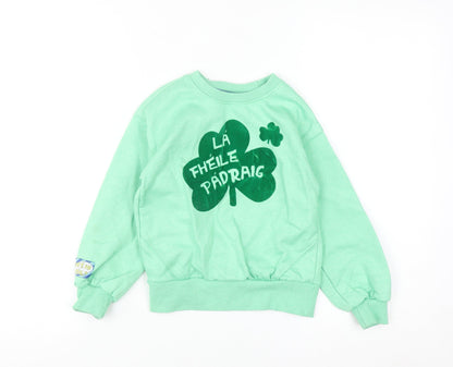 Leigh Tucker Willow Boys Green 5-6 Years Pullover St Patrick’s Day Sweatshirt