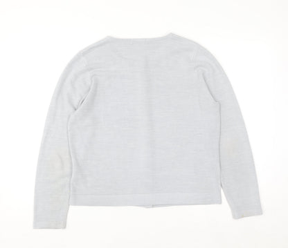 Marks and Spencer Women Silver Grey Size 16 Classic Button Cardigan