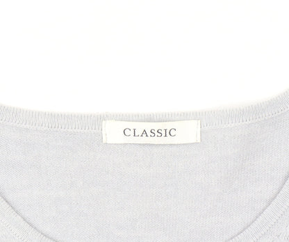 Marks and Spencer Women Silver Grey Size 16 Classic Button Cardigan