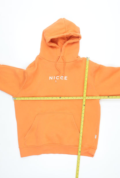 Nicce Men's Orange Logo Pullover Hoodie Size L Fleece Sweatshirt
