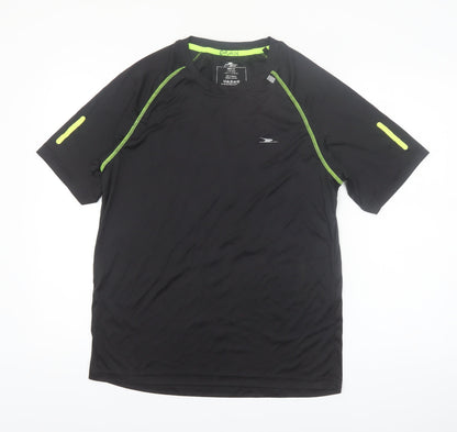 Crane Men's Black Medium Athletic Running T-Shirt