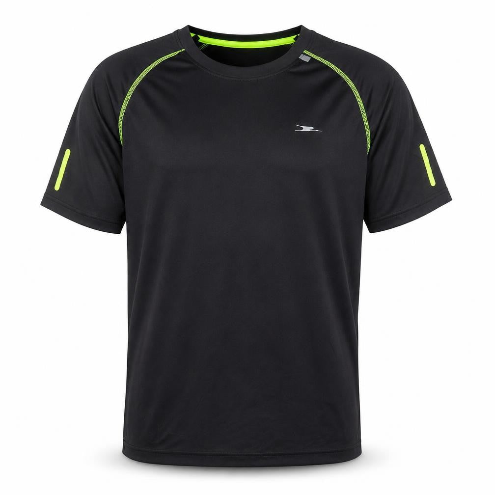 Crane Men's Black Medium Athletic Running T-Shirt