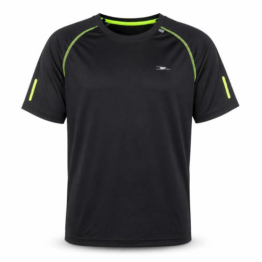 Crane Men's Black Medium Athletic Running T-Shirt
