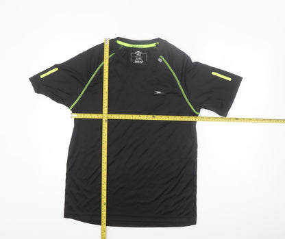 Crane Men's Black Medium Athletic Running T-Shirt