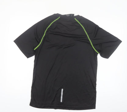 Crane Men's Black Medium Athletic Running T-Shirt