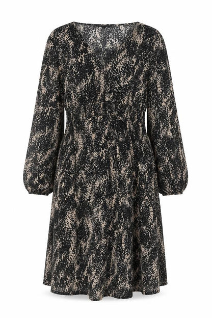 Dorothy Perkins Women's Beige Animal Print V-Neck A-Line Dress Size 14