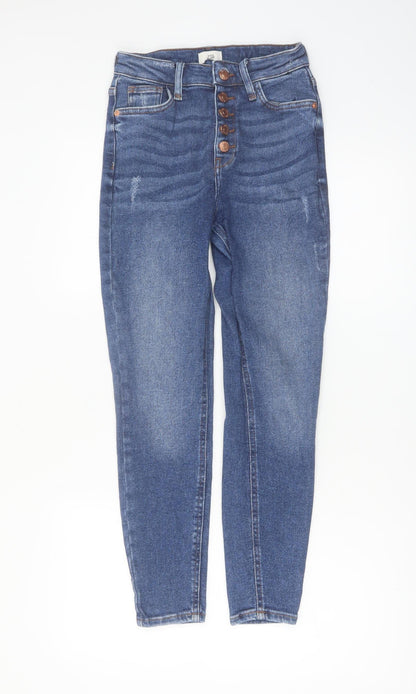 River Island Women’s Blue High Rise Skinny Jeans UK 8S